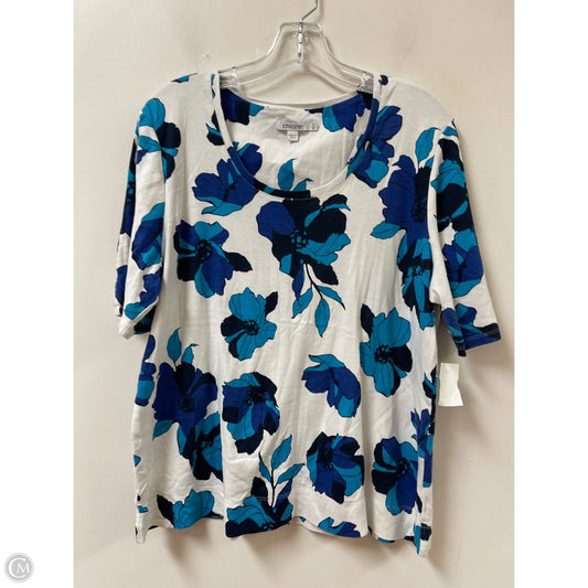 Top Short Sleeve By Chicos In Blue, Size: Xl