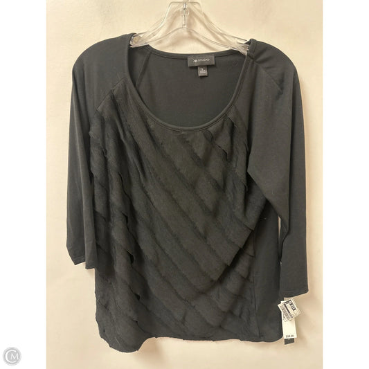 Top Long Sleeve By Ab Studio In Black, Size: L