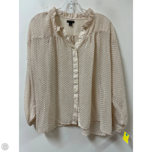 Top Long Sleeve By Ann Taylor In Cream, Size: M