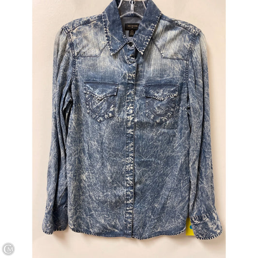 Top Long Sleeve By True Religion In Blue Denim, Size: S