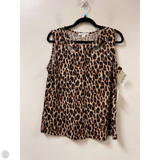 Top Sleeveless By Perseption Concept In Animal Print, Size: L