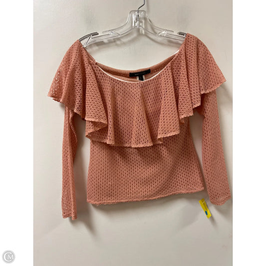 Top Long Sleeve By Bcbgmaxazria In Peach, Size: S
