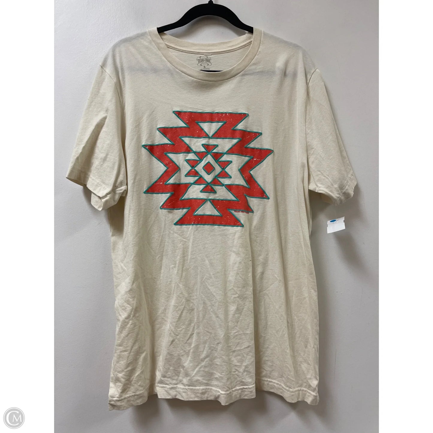 Top Short Sleeve By Texas True Threads In Cream, Size: Xl