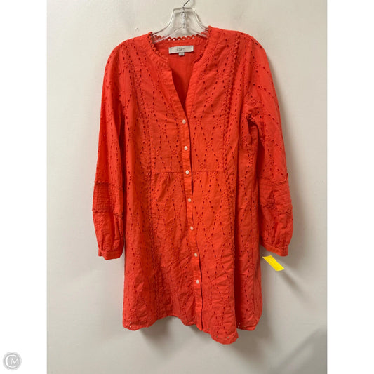 Dress Party Midi By Loft In Orange, Size: M