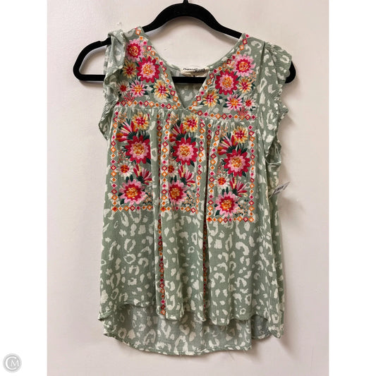 Top Short Sleeve By Savanna Jane In Green, Size: M