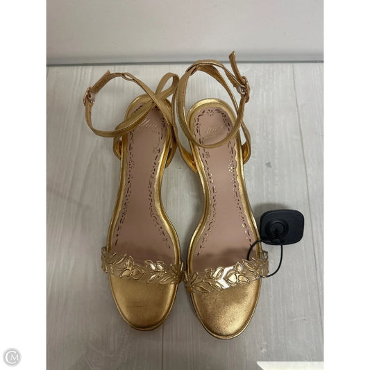 Sandals Heels Kitten By Cma In Gold, Size: 7.5