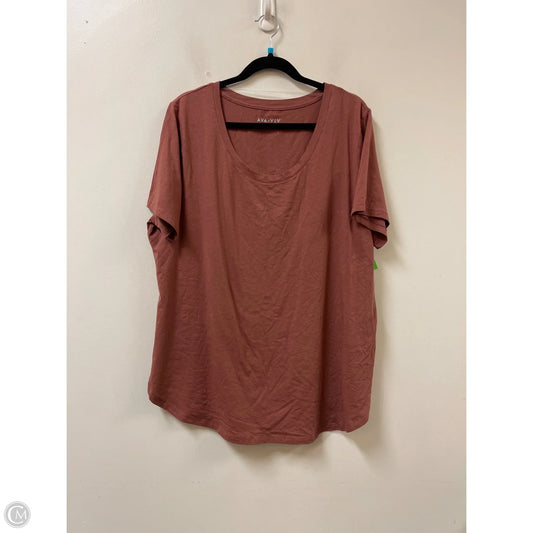 Top Short Sleeve By Ava & Viv In Orange, Size: 1x