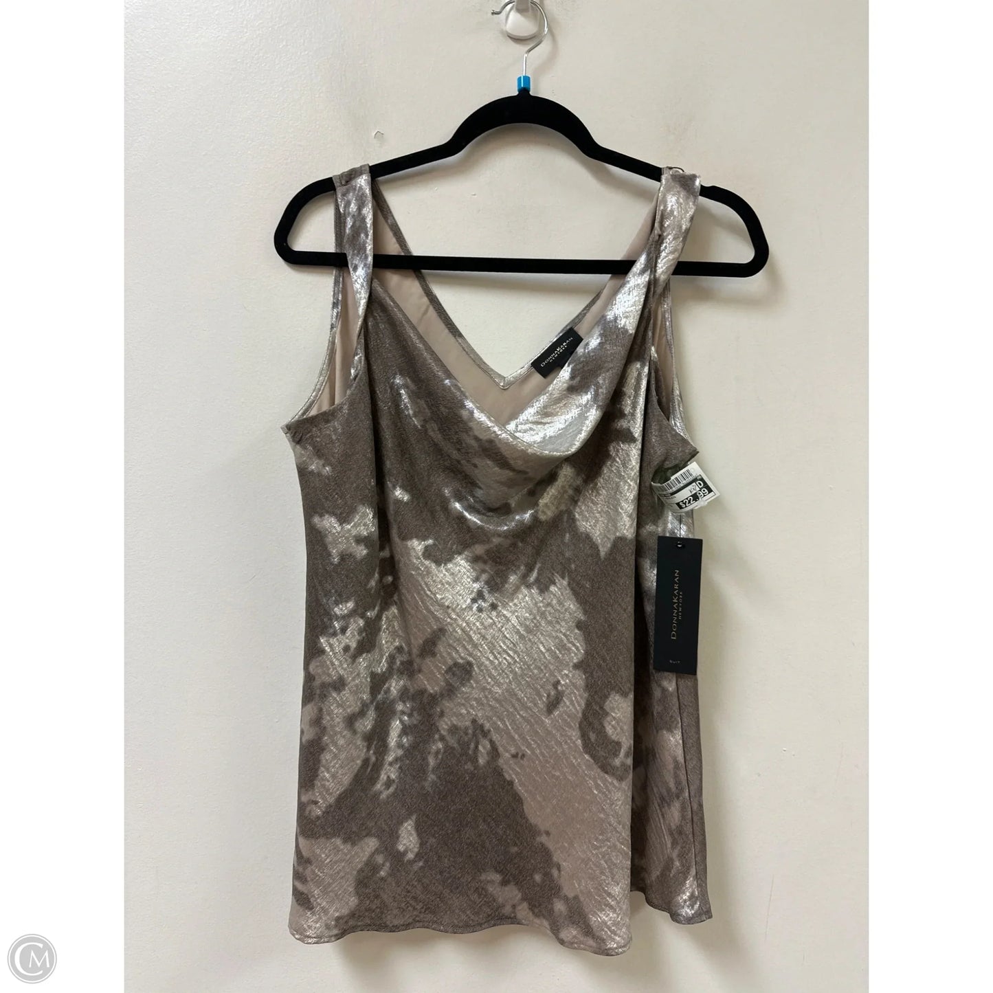 Top Sleeveless By Donna Karan In Gold, Size: Xl