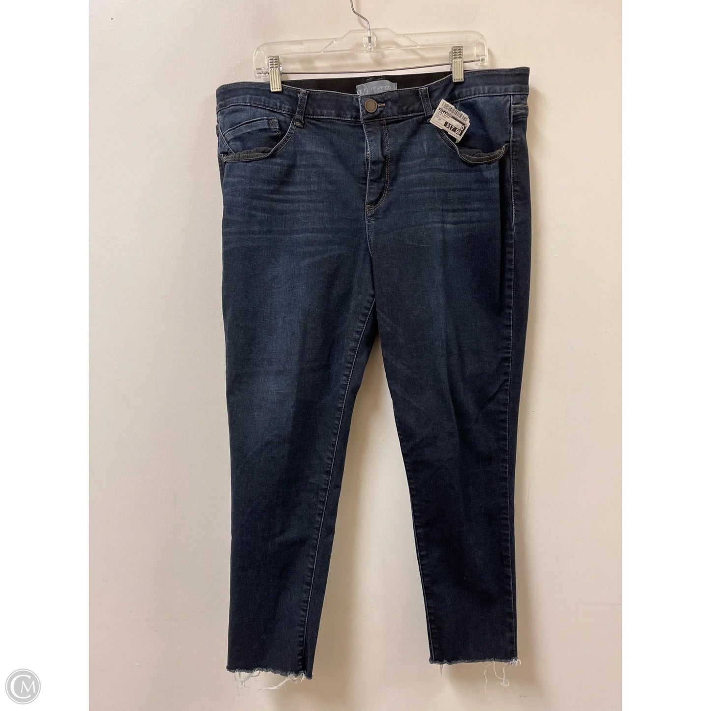 Jeans Skinny By Wit & Wisdom In Blue Denim, Size: 18