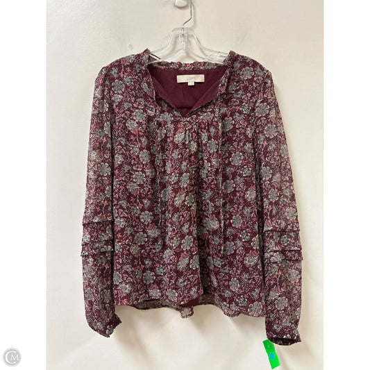 Top Long Sleeve By Loft In Red, Size: L