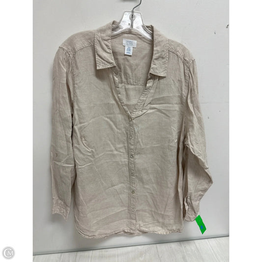 Top Long Sleeve By Sigrid Olsen In Cream, Size: 2x
