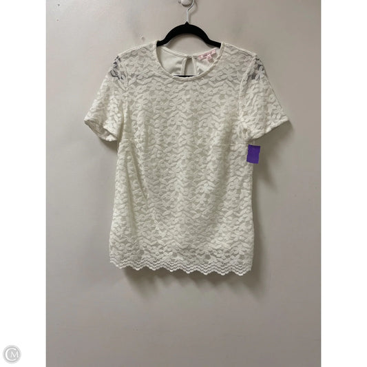 Top Short Sleeve By Clothes Mentor In Cream, Size: M