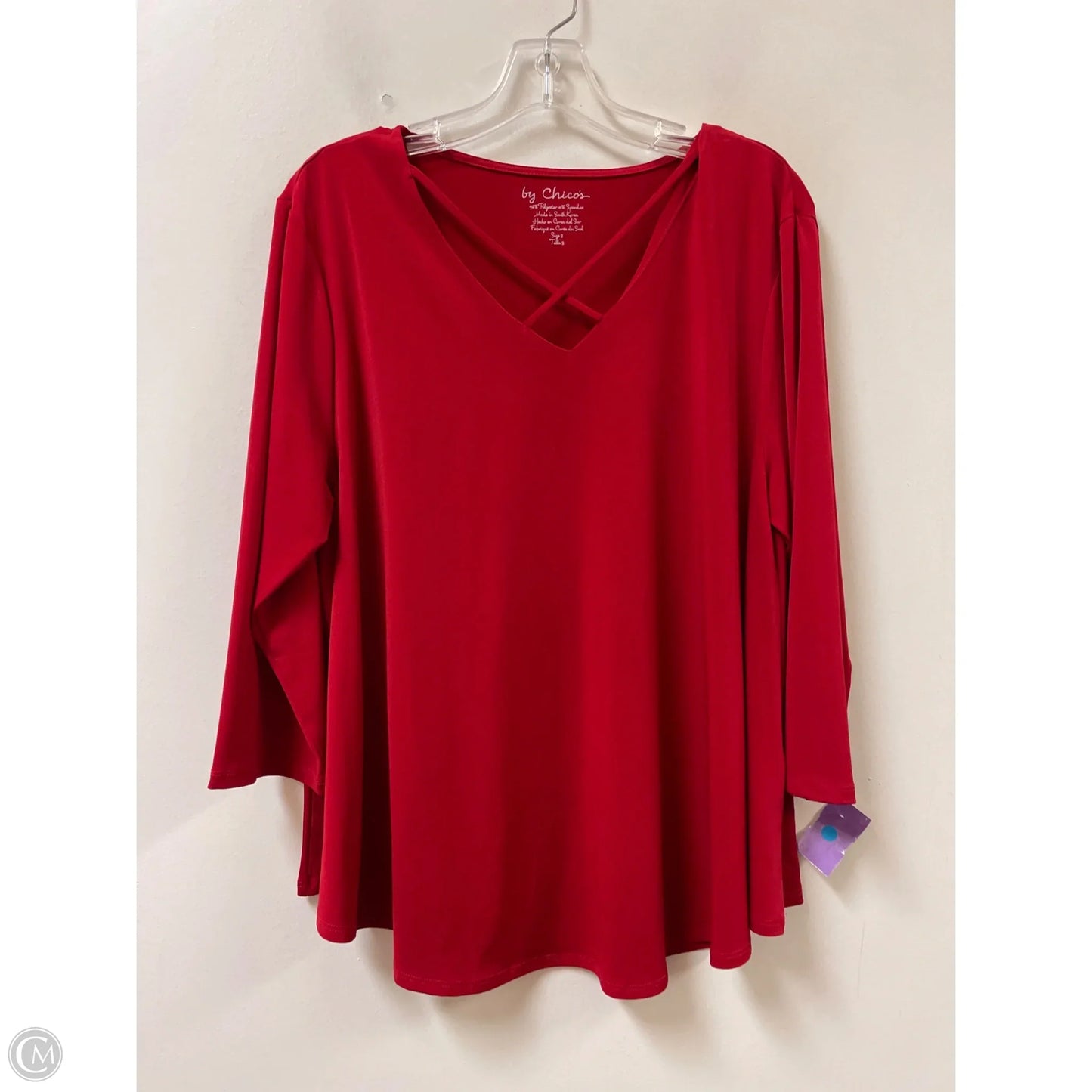 Top Long Sleeve By Chicos In Red, Size: Xl