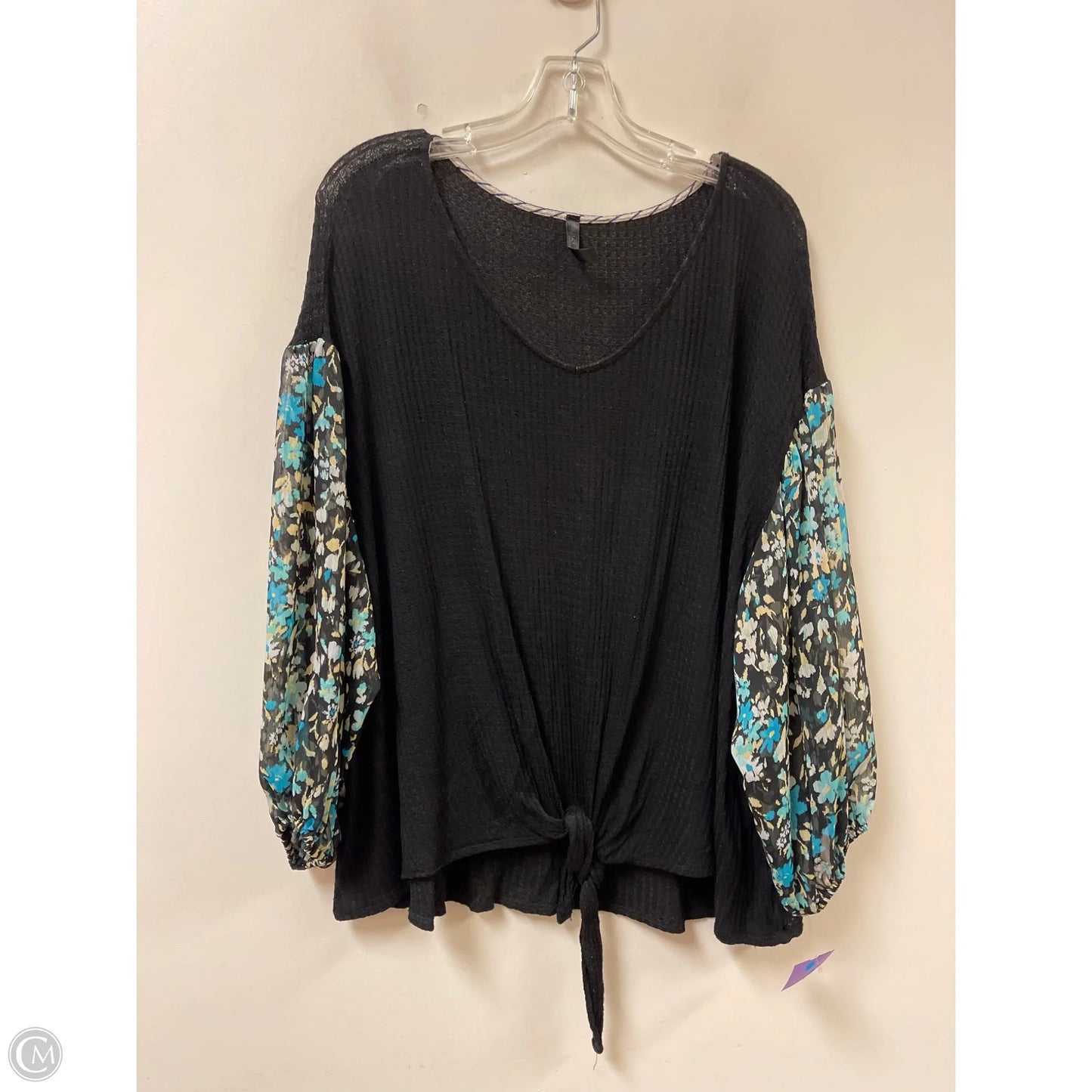 Top Long Sleeve By Glitzy Girlz In Black, Size: Xl