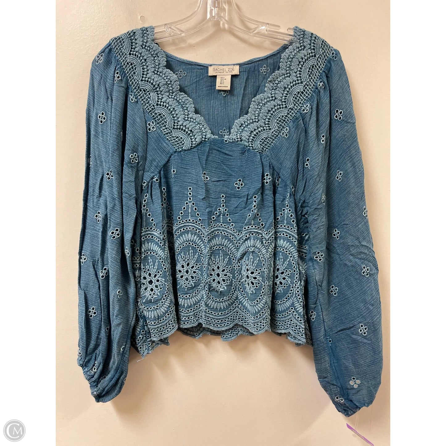 Top Long Sleeve By Rachel Zoe In Blue, Size: L