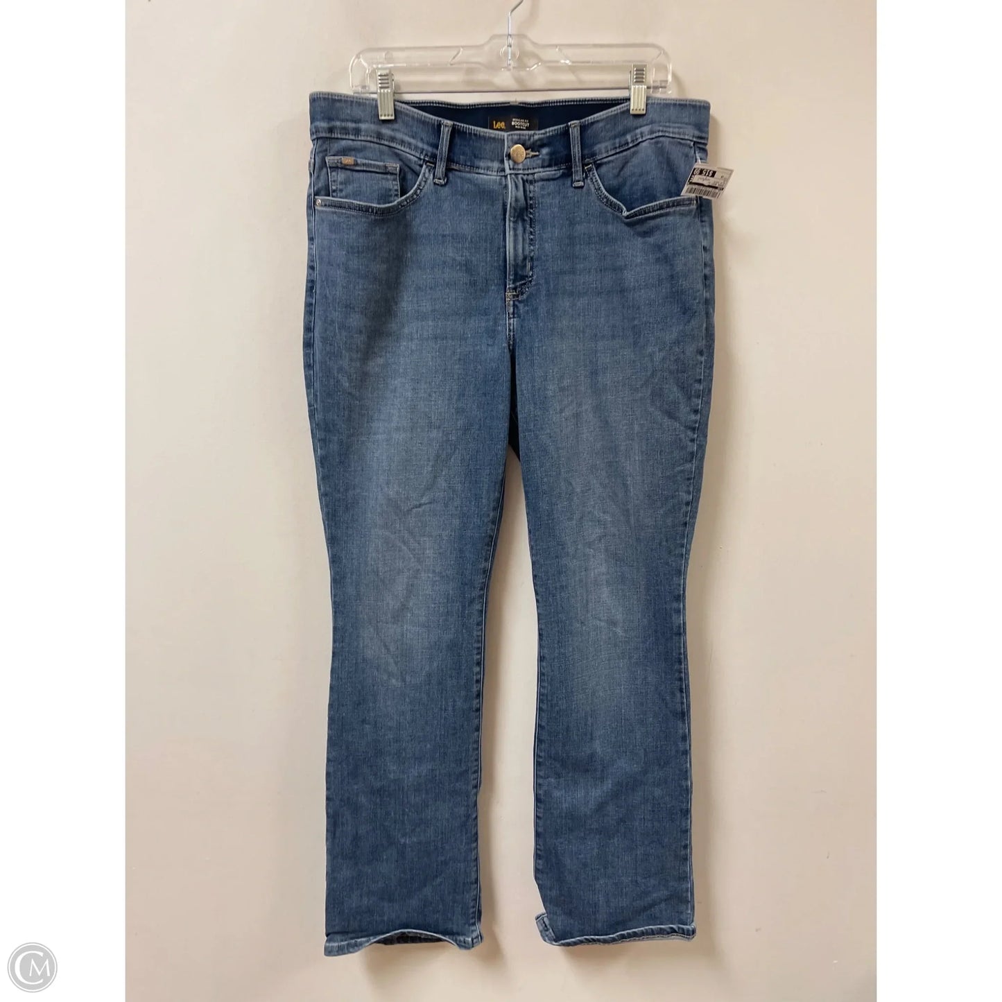 Jeans Boot Cut By Lee In Blue Denim, Size: 16