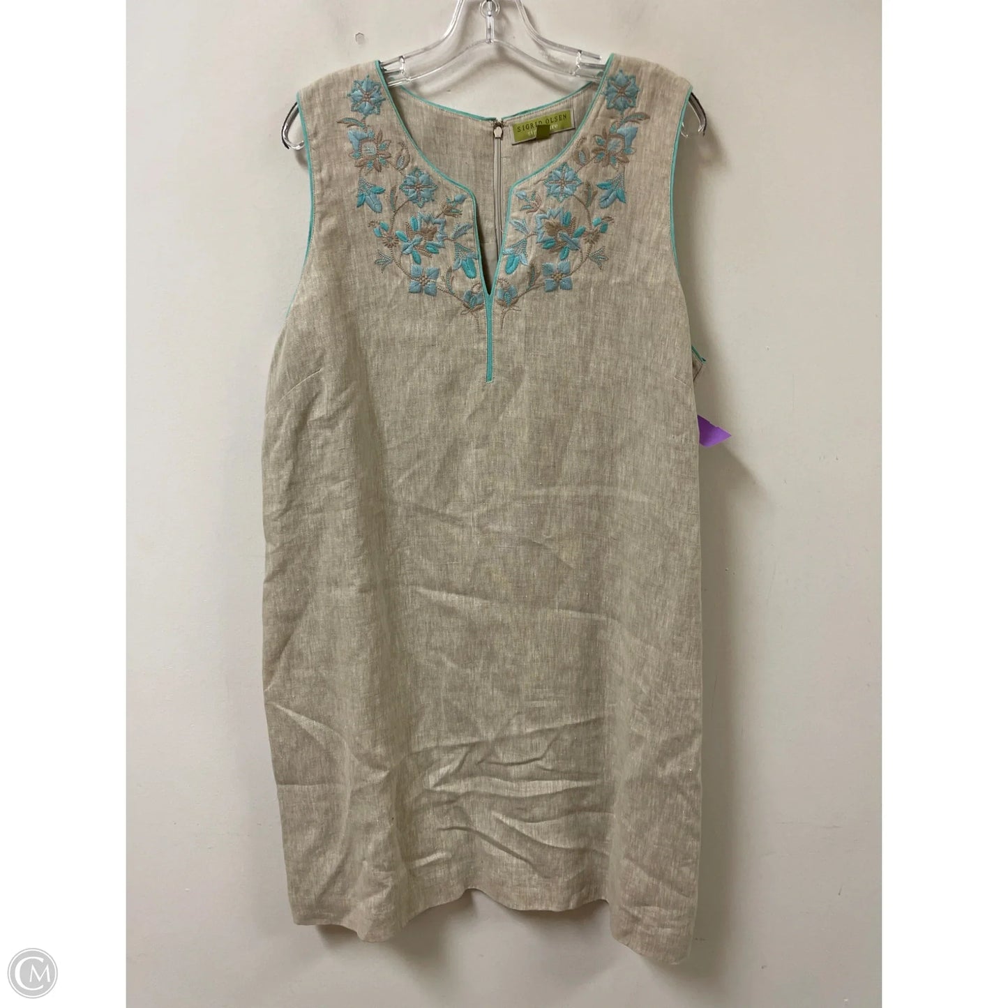 Dress Party Midi By Sigrid Olsen In Tan, Size: Xl