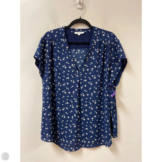 Top Short Sleeve By Monday Fun In Blue, Size: 2x