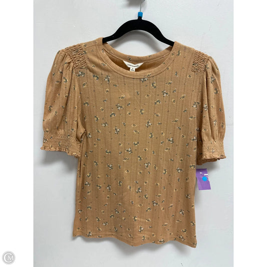 Top Short Sleeve By Lucky Brand In Brown, Size: S