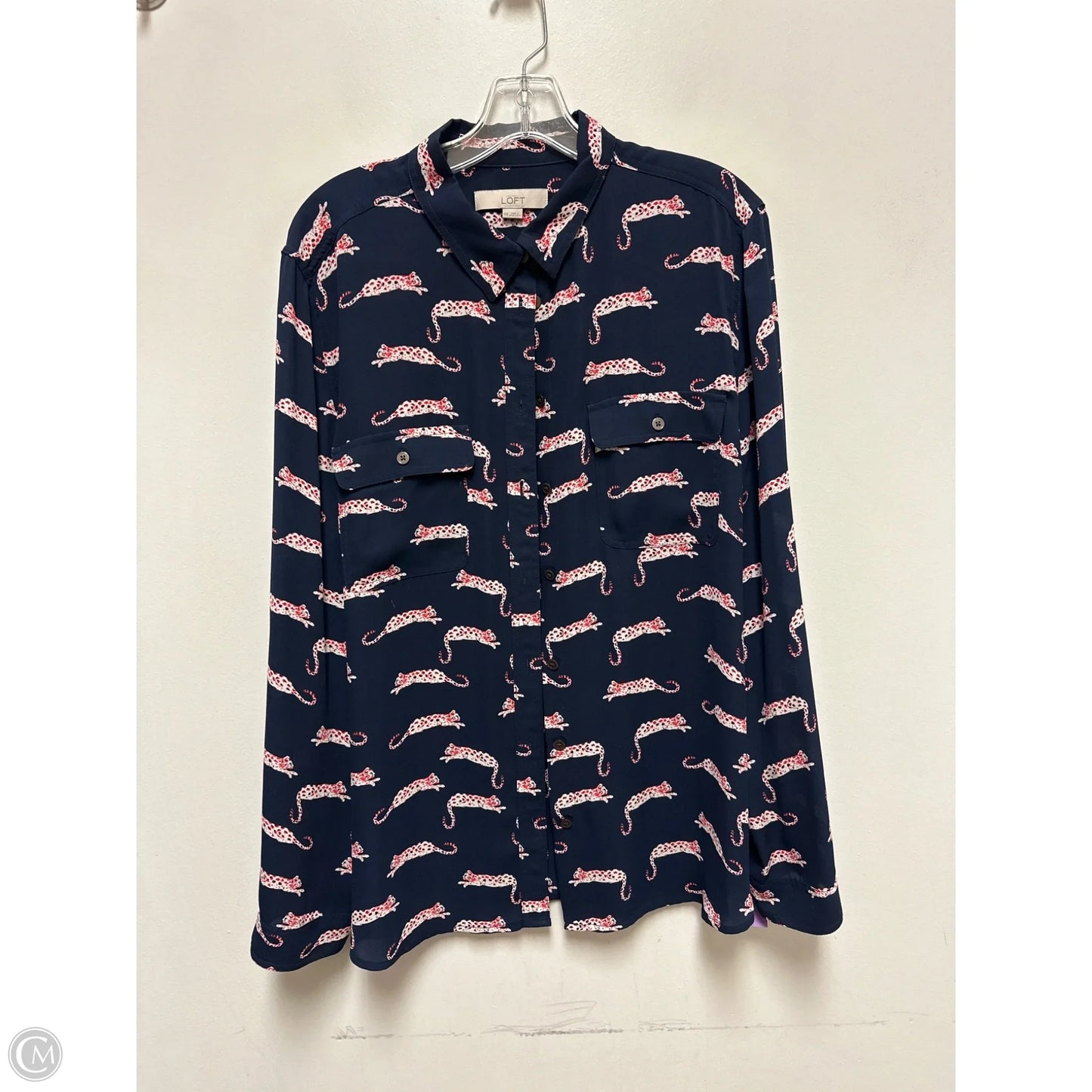 Top Long Sleeve By Loft In Navy, Size: 2x