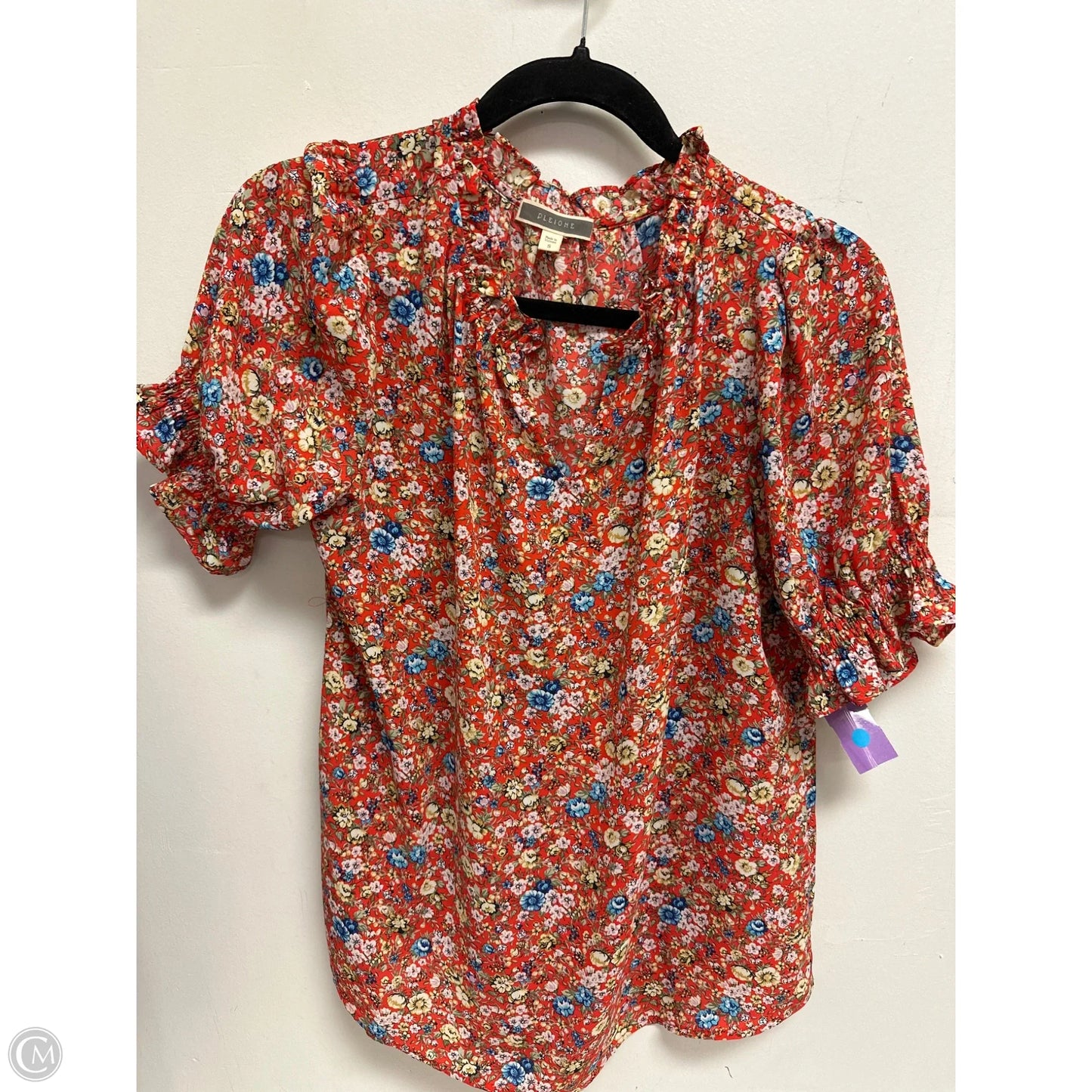 Top Short Sleeve By Pleione In Orange, Size: S