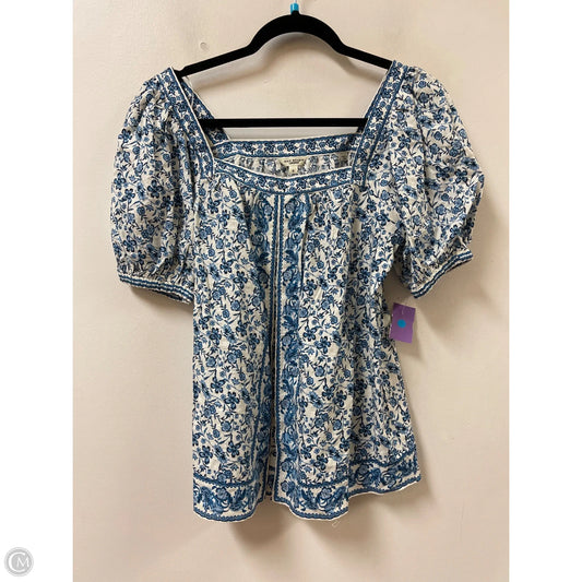Top Short Sleeve By Max Studio In Blue, Size: S