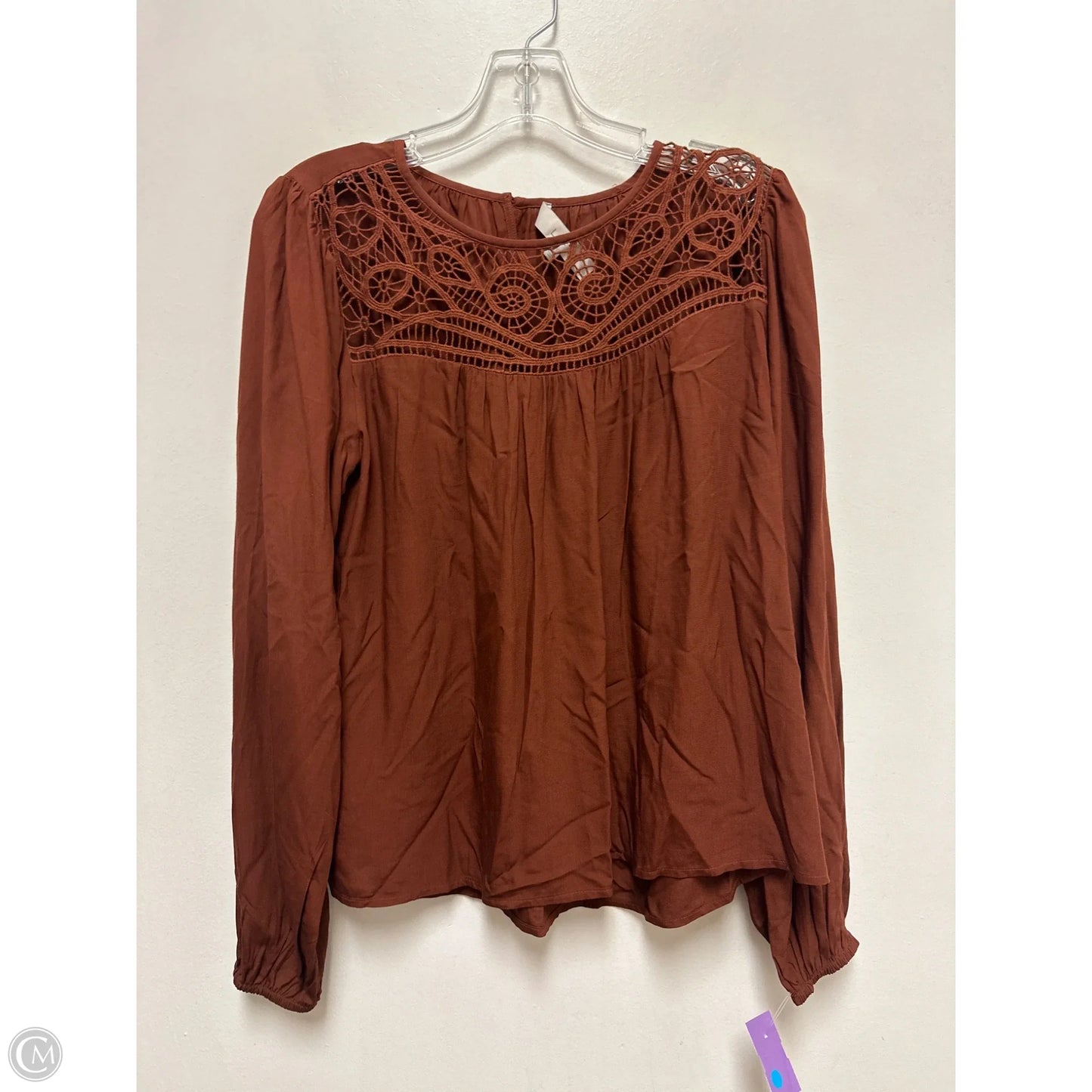 Top Long Sleeve By Loft In Brown, Size: M