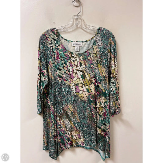 Tunic 3/4 Sleeve By Peck And Peck In Green, Size: M