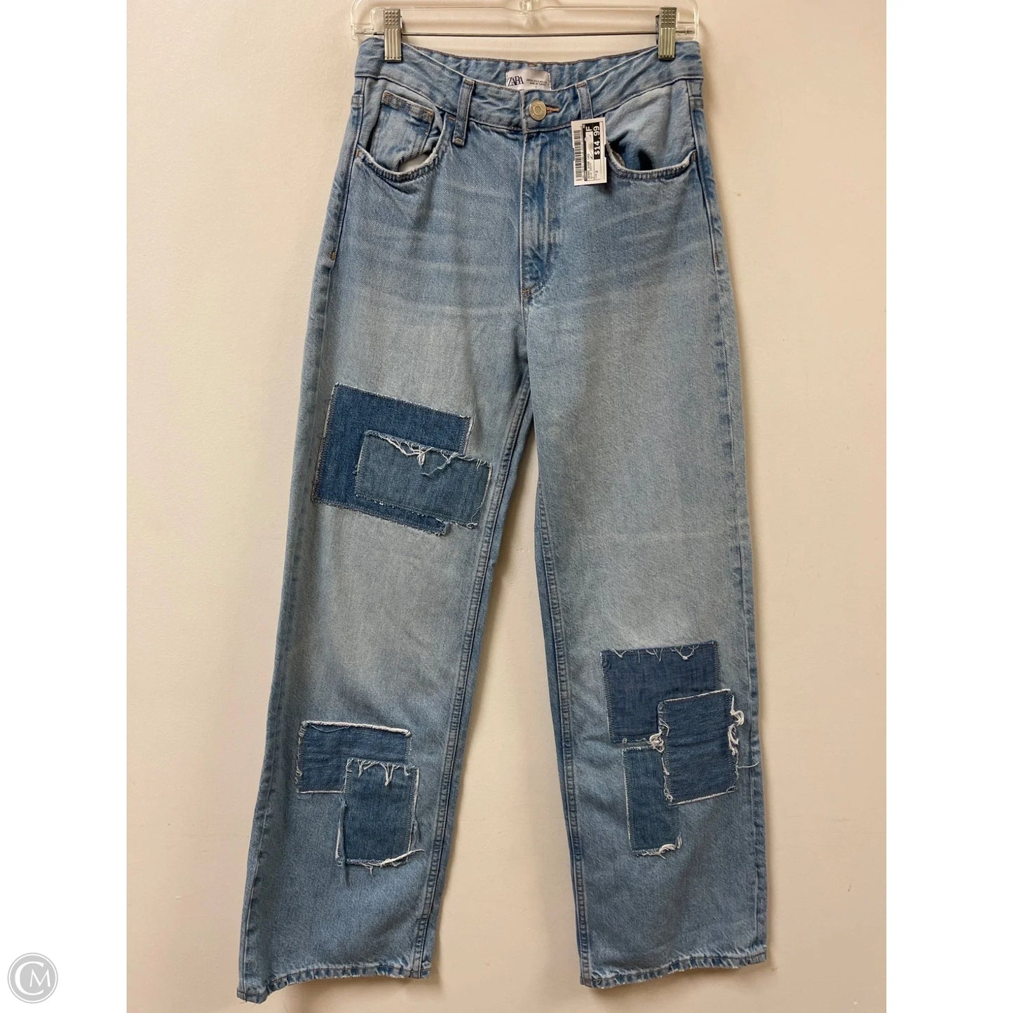Jeans Wide Leg By Zara In Blue Denim, Size: 2