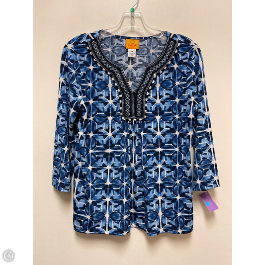 Top Long Sleeve By Ruby Rd In Blue, Size: Mp