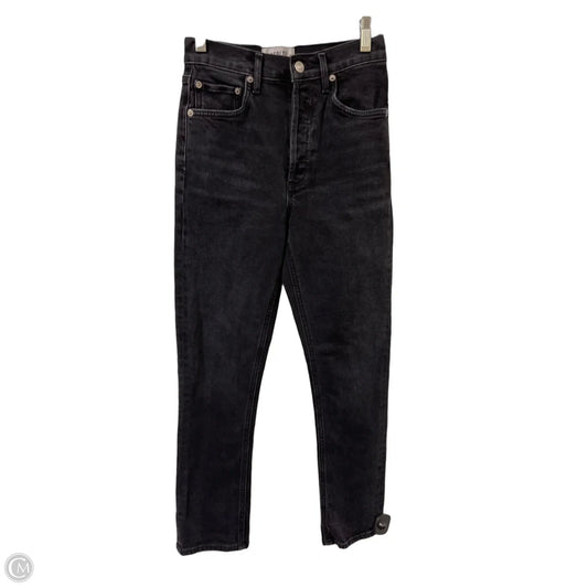 Jeans Skinny By Agolde In Black, Size: 0