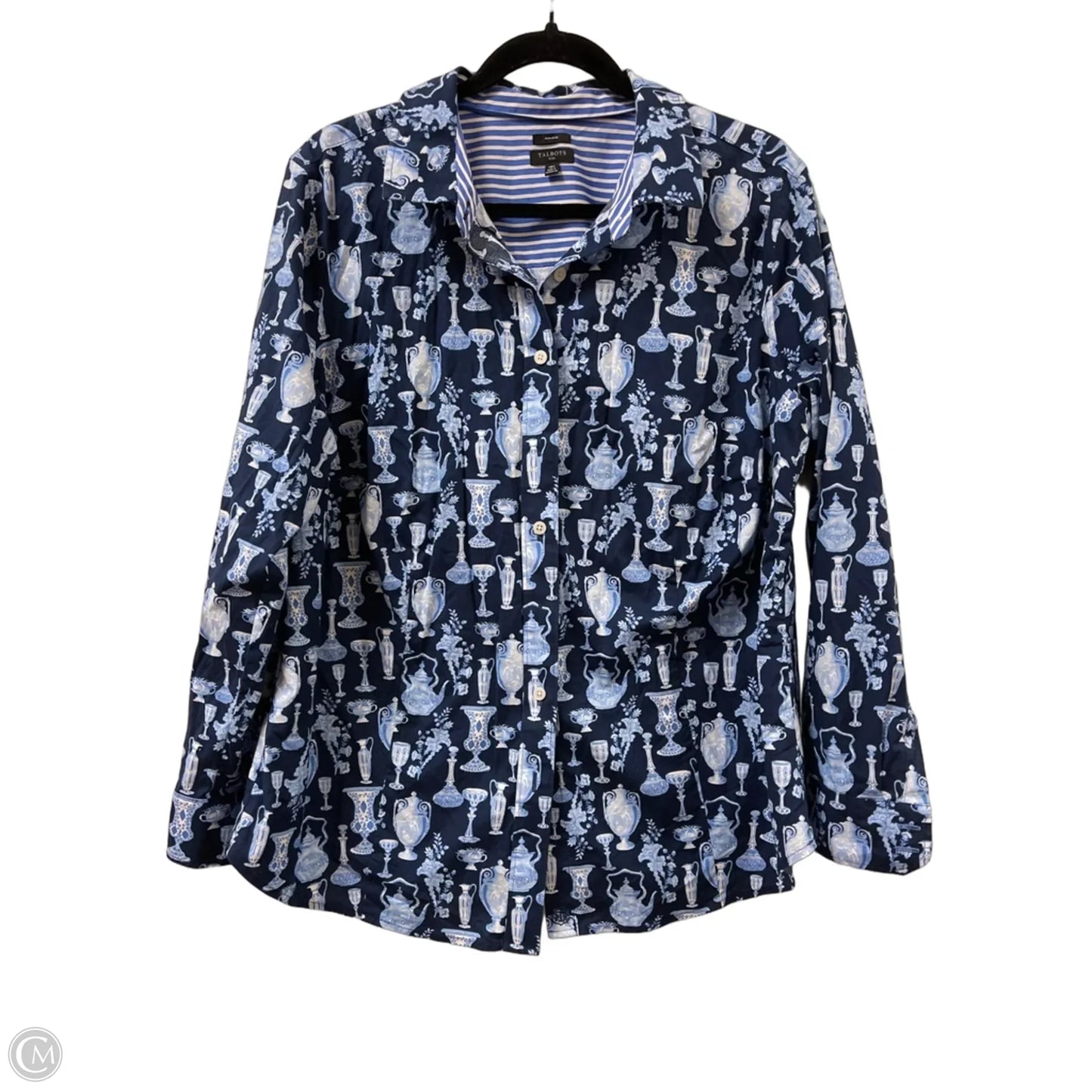 Top Long Sleeve By Talbots In Navy, Size: 2x