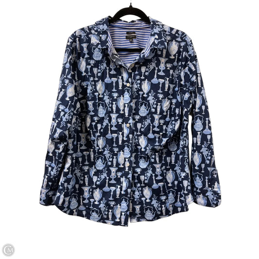 Top Long Sleeve By Talbots In Navy, Size: 2x