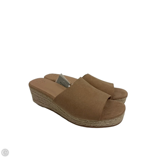 Sandals Heels Wedge By A New Day In Tan, Size: 10