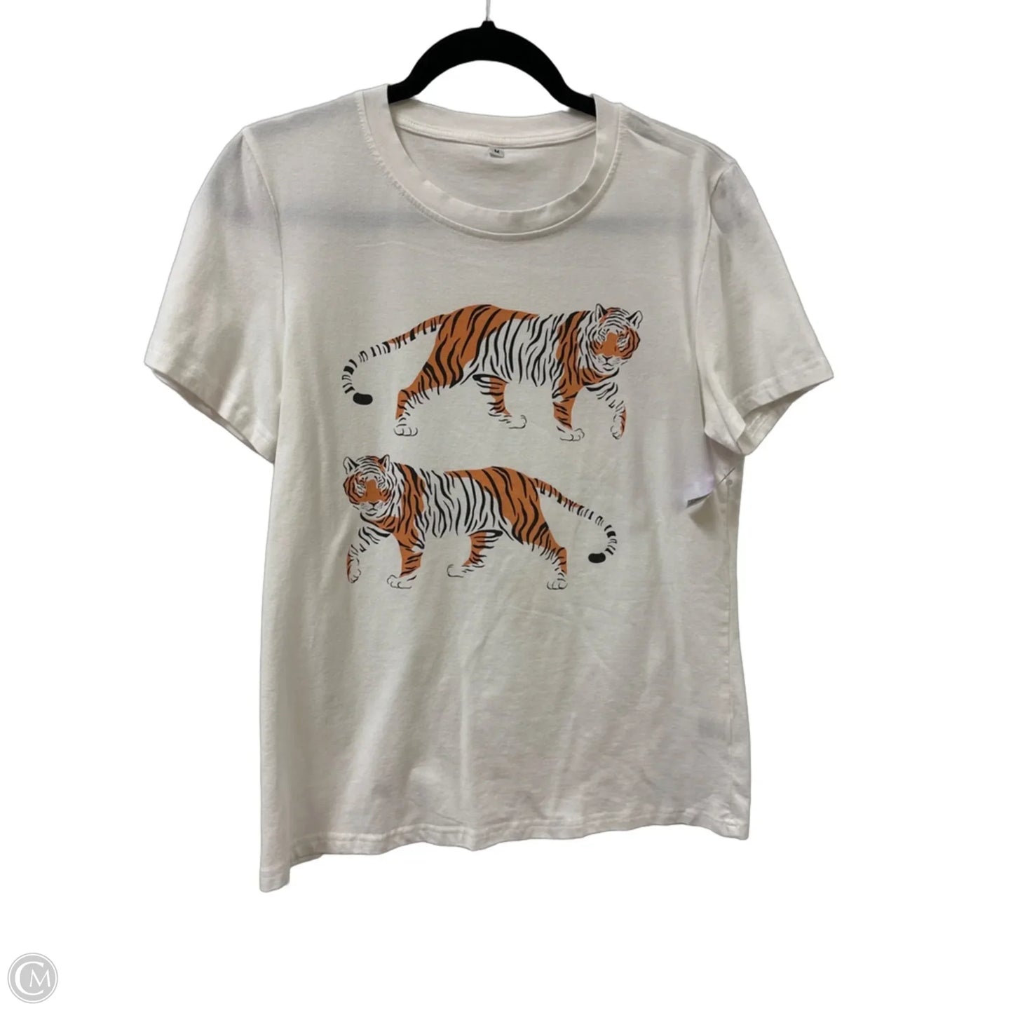 Top Short Sleeve Basic By Clothes Mentor In Cream, Size: M