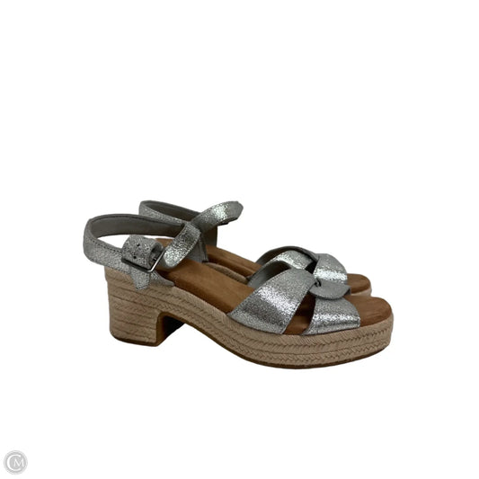 Sandals Heels Block By Toms In Silver, Size: 9.5