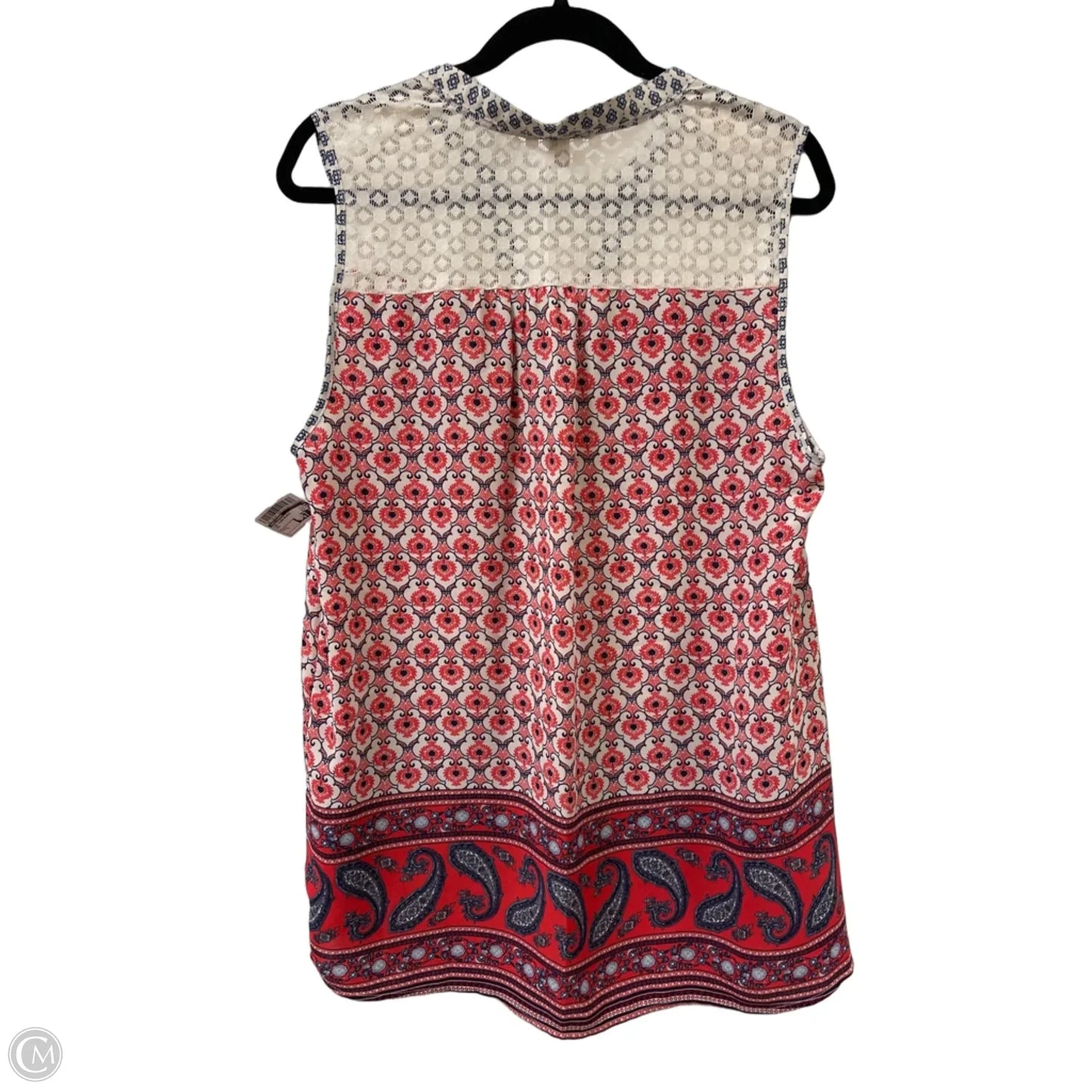 Top Sleeveless By Dressbarn In Red, Size: L
