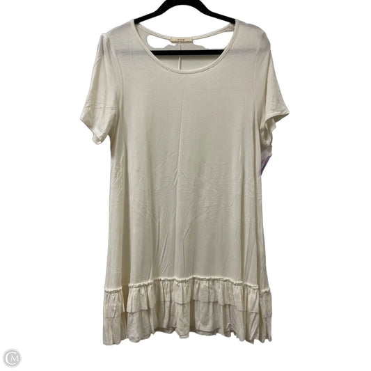 Tunic Short Sleeve By Easel In Cream, Size: L