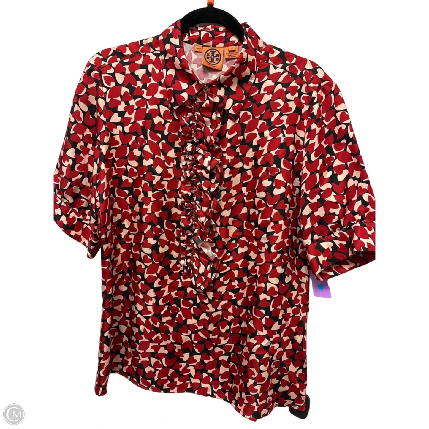 Blouse Designer By Tory Burch In Red, Size: L