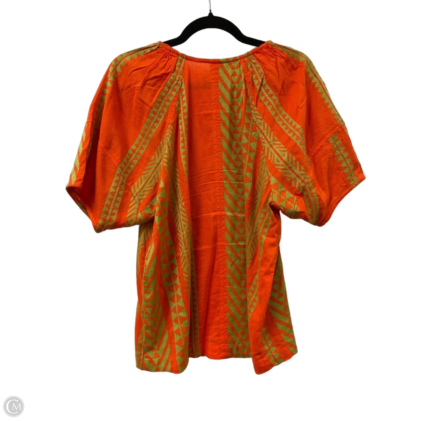 Top Short Sleeve By Ivy Jane In Green & Orange, Size: M