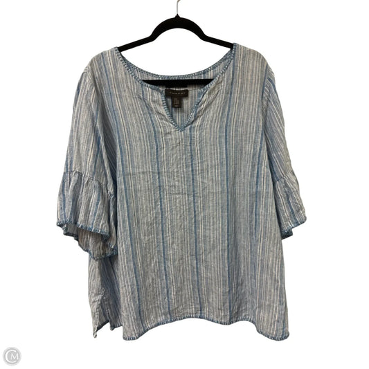 Top Short Sleeve By Tahari In Blue, Size: 2x