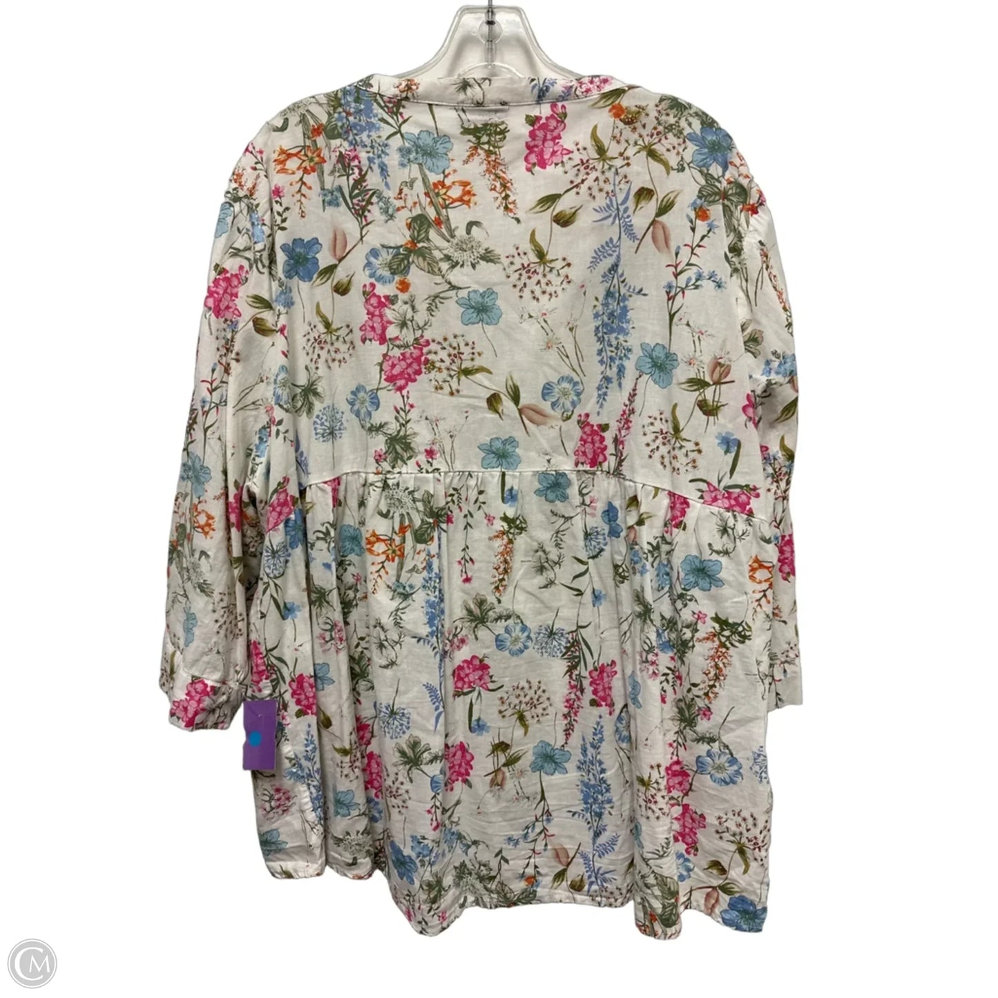 Top Long Sleeve By Jones New York In Floral Print, Size: 3x