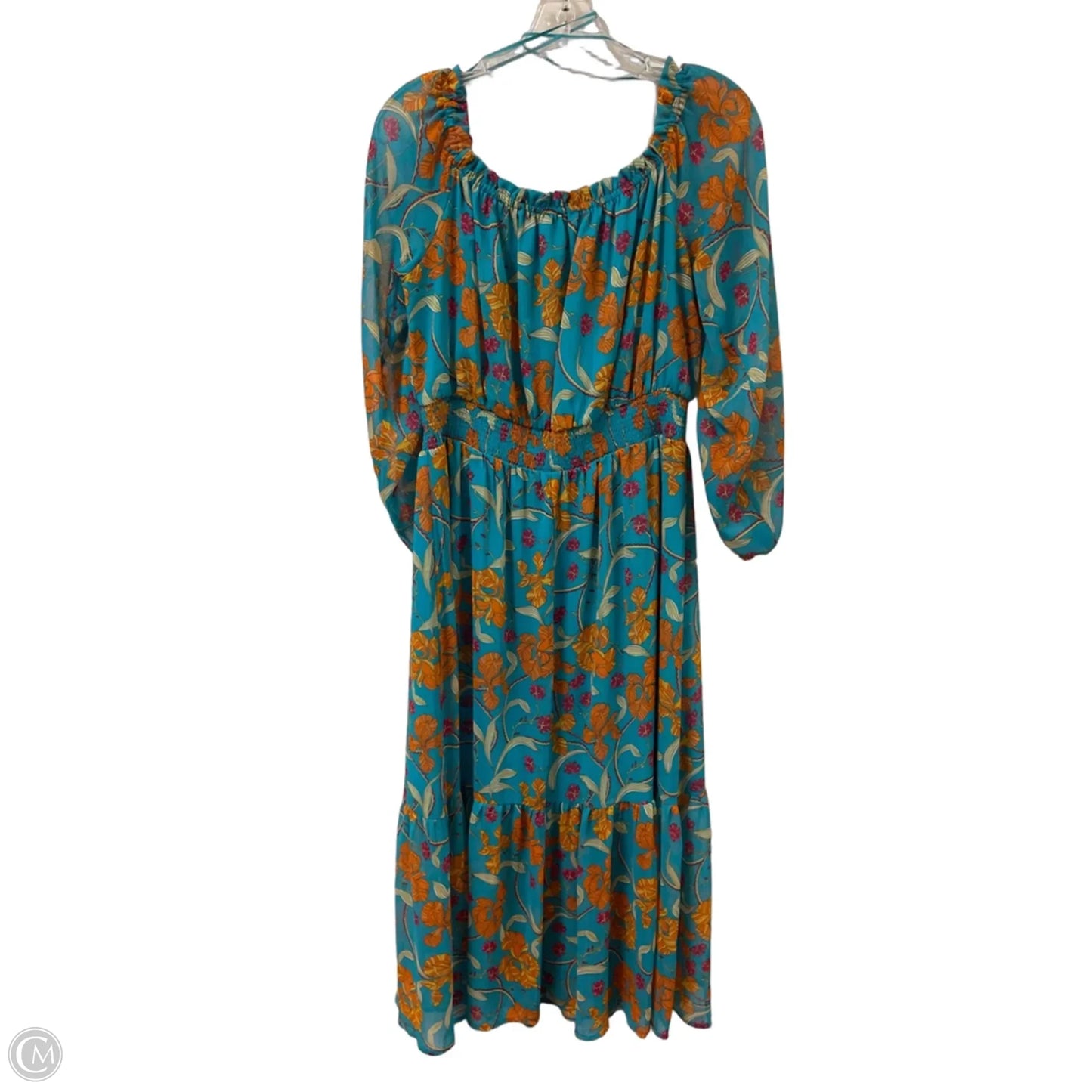 Dress Casual Midi By Sofia By Sofia Vergara In Aqua, Size: L