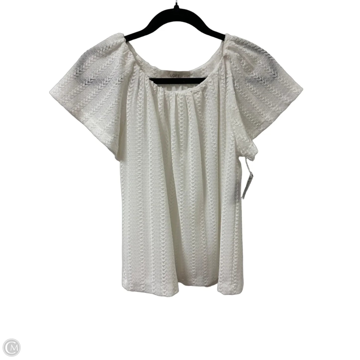 Top Short Sleeve By Loft In White, Size: Sp