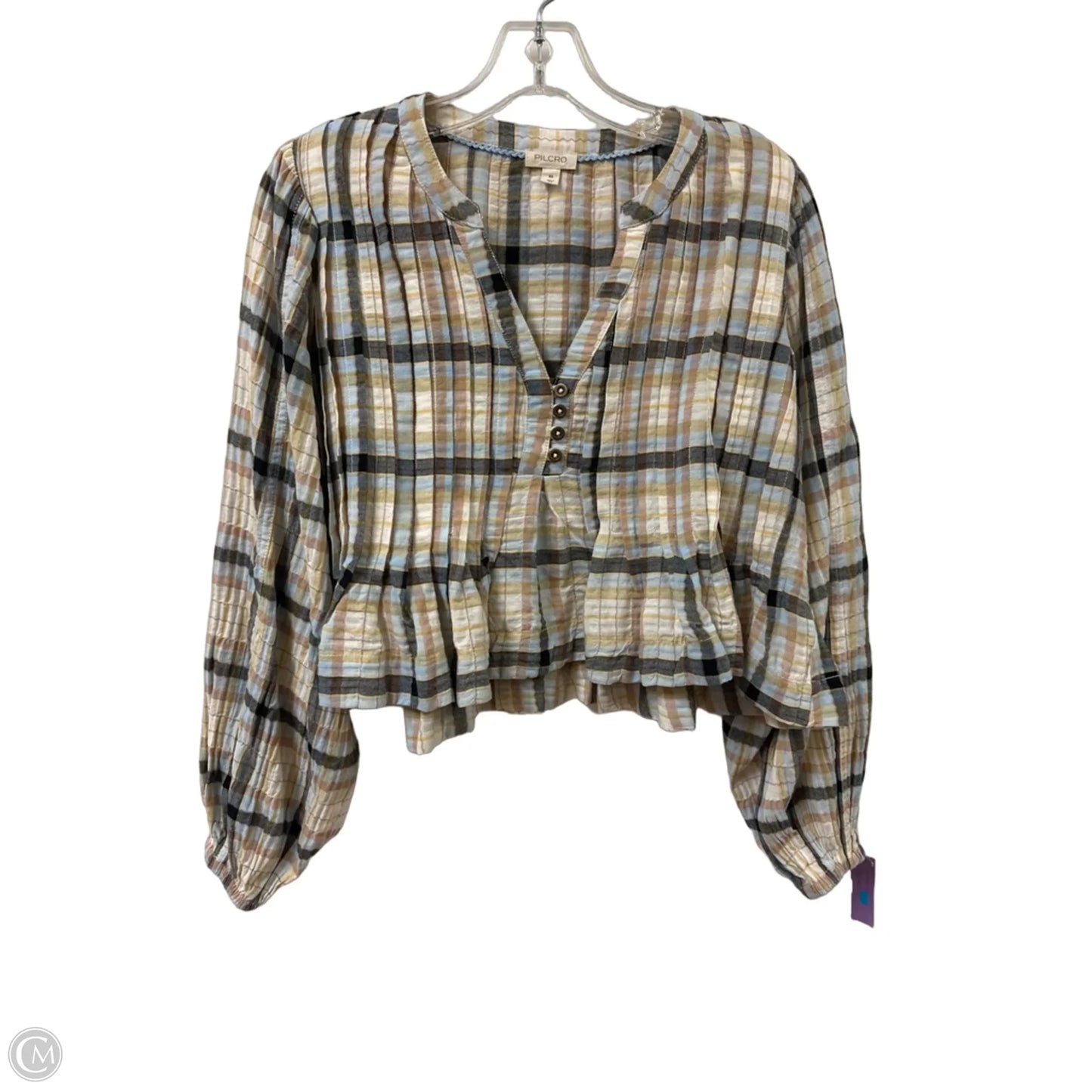 Top Long Sleeve By Pilcro In Plaid Pattern, Size: Xs