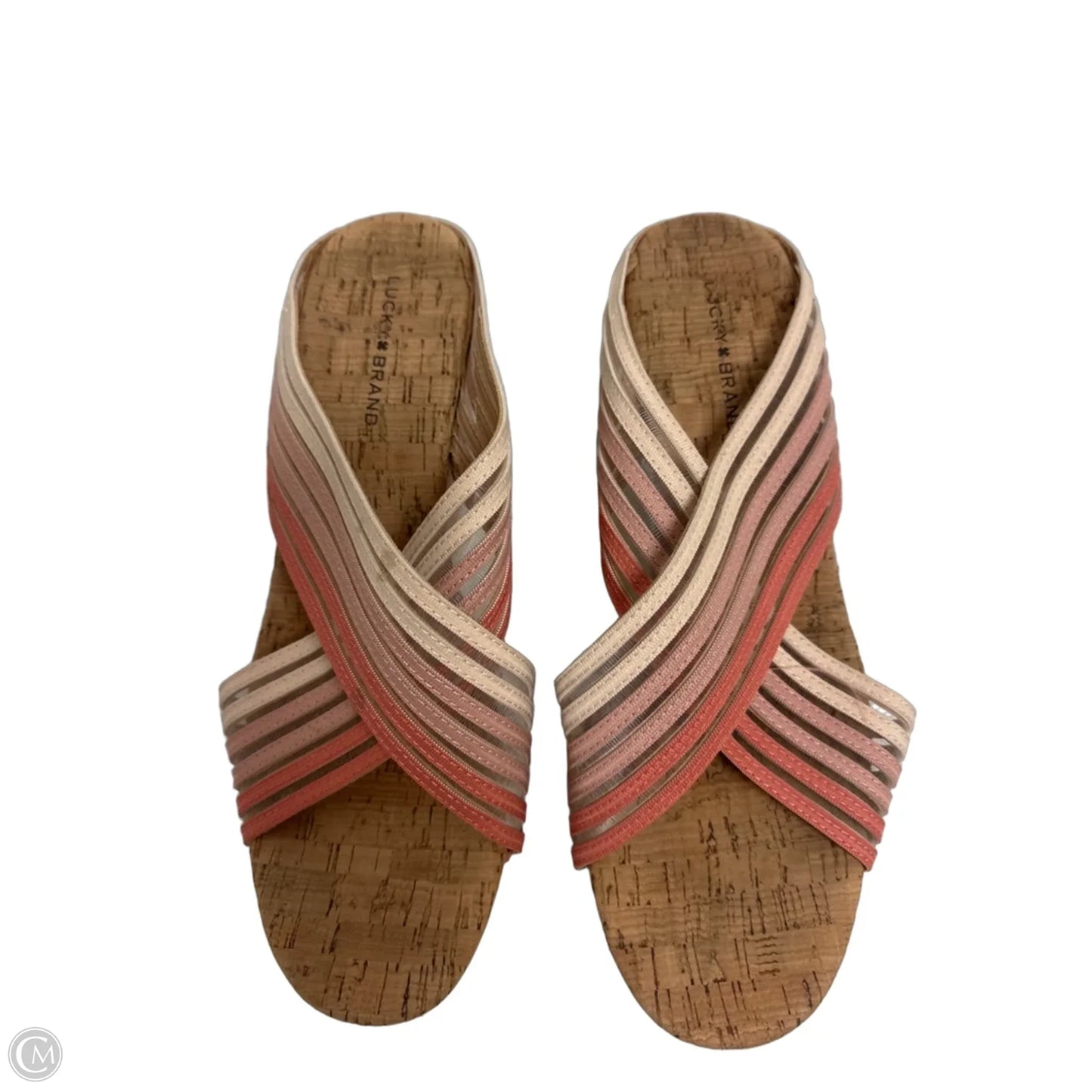 Sandals Heels Wedge By Lucky Brand In Tan, Size: 10