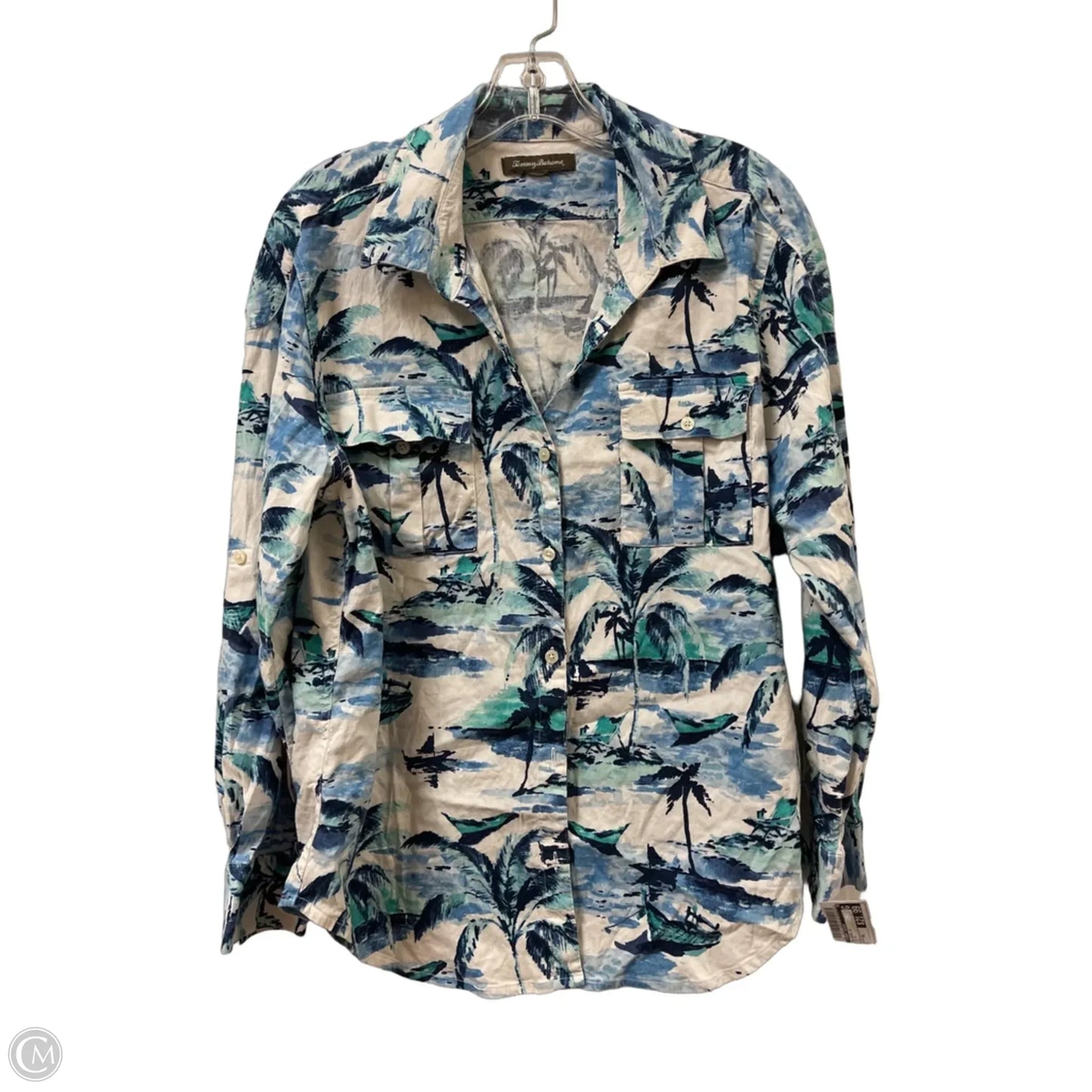 Blouse Long Sleeve By Tommy Bahama In Blue, Size: Xl