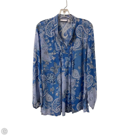 Top Long Sleeve By Susan Graver In Blue, Size: L