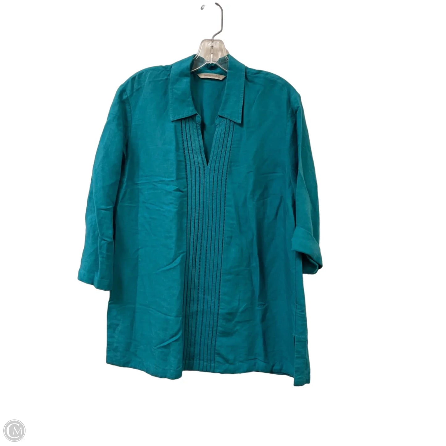 Tunic Long Sleeve By Soft Surroundings In Teal, Size: L