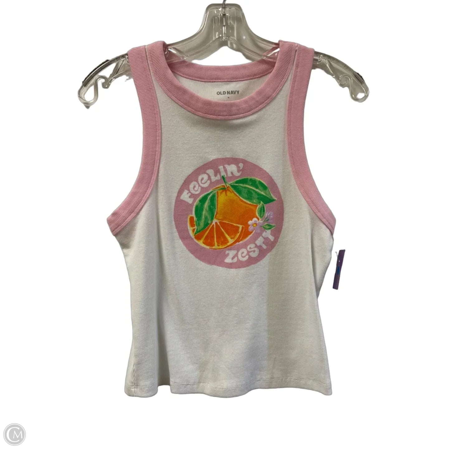 Tank Top By Old Navy In Pink & White, Size: M